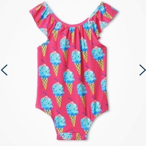 Hatley baby girl pink ice cream swimsuit